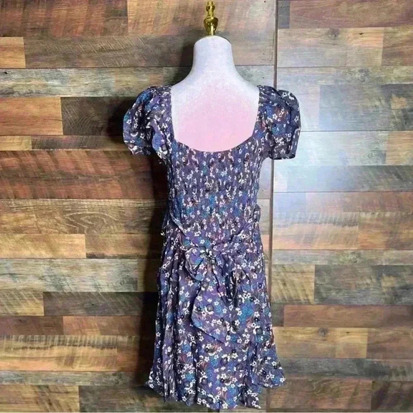 Band of the Free Coraline Purple Floral Crossover Mini Dress. Size Medium. NWT! - Picture 4 of 13